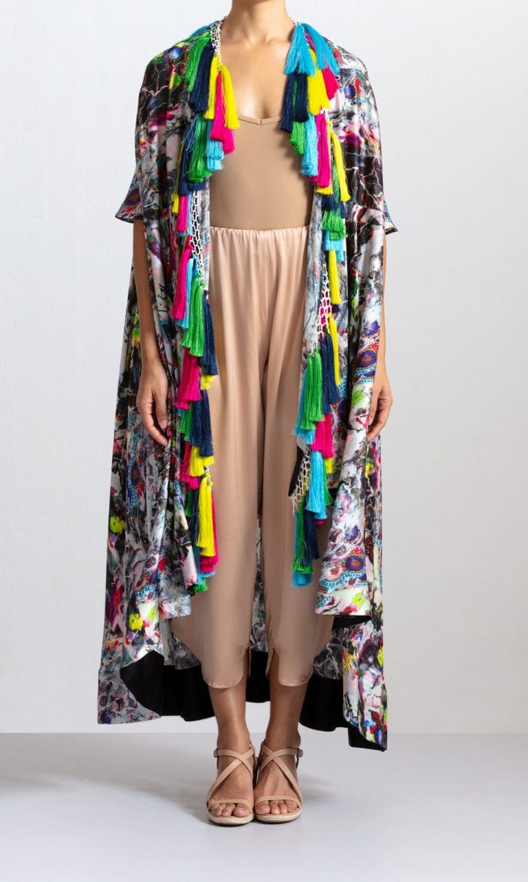 PRINTED MALABAR CAPE 1 | Designer Robes & Luxury Silk Robes