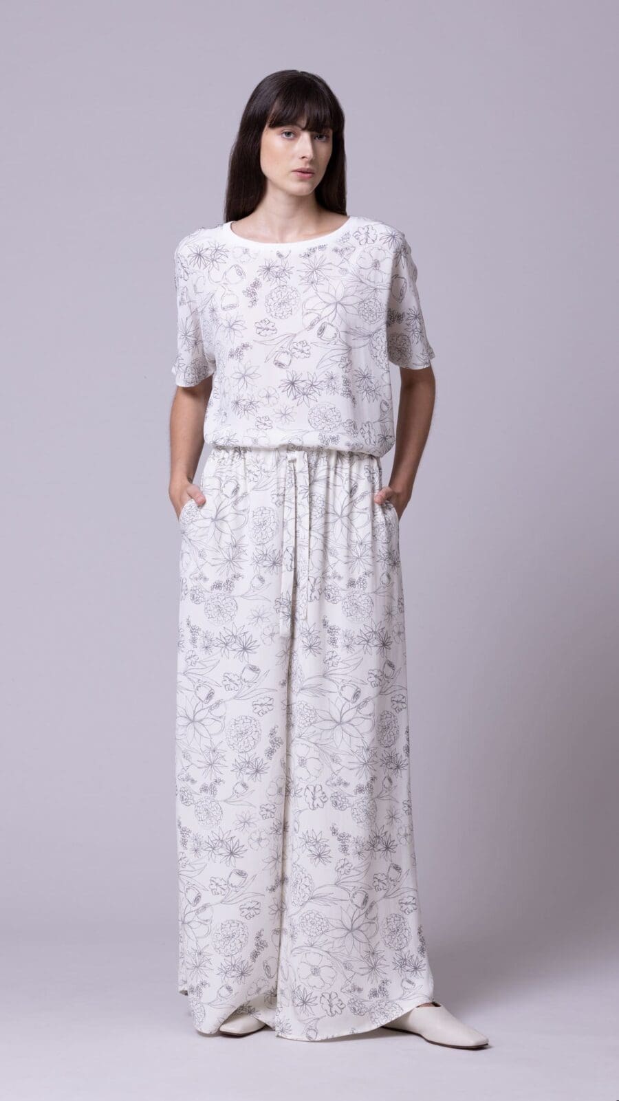 Shwetambari Shop Silk Printed Pants